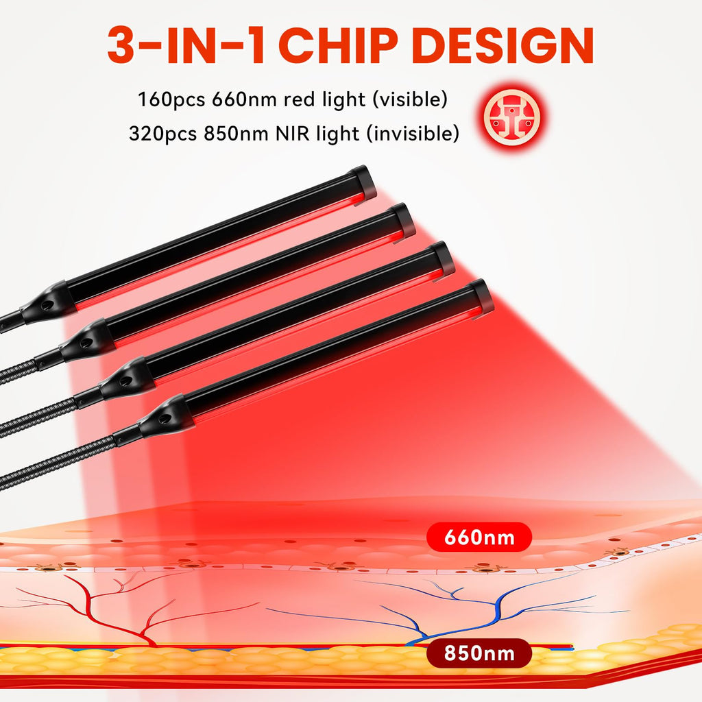 Viconor Infrared light therapy | 4 heads-More Beads, Flexibly Irradiate Various Parts