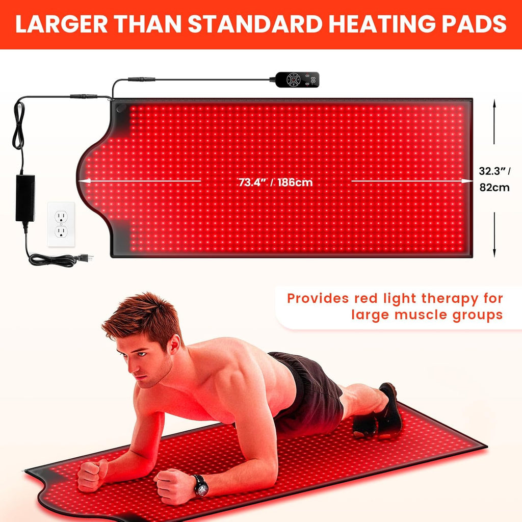 Viconor Infrared light therapy | Full Body Pad, 73"x 32" Red Light Therapy Mat, 1090 LEDs