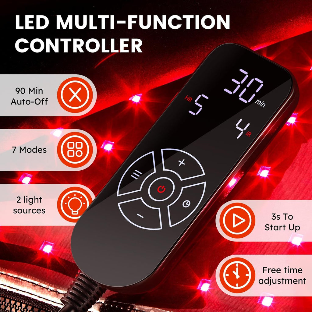Viconor Infrared light therapy | Full Body Pad, 73"x 32" Red Light Therapy Mat, 1090 LEDs