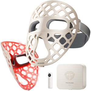Viconor Infrared light therapy | for Face, Red Light Mask with 54 LEDs 4-in-1 Chip Infrared Red Light Therapy Mask with 2600mAh Rechargeable, Breathable Portable