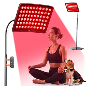 Red Light Therapy for Face and Body, Red Light Therapy for Face Lamp with Adjustable Stand 660nm Red Light&850nm Near Infrared Light Therapy Device for Body LED Red Light Therapy Panel Gift(Black)