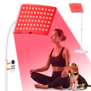 Red Light Therapy for Face and Body, Red Light Therapy for Face Lamp with Adjustable Stand 660nm Red Light&850nm Near Infrared Light Therapy Device for Body LED Red Light Therapy Panel Gift(White)