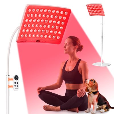 Red Light Therapy for Face and Body, Red Light Therapy for Face Lamp with Adjustable Stand 660nm Red Light&850nm Near Infrared Light Therapy Device for Body LED Red Light Therapy Panel Gift(White)