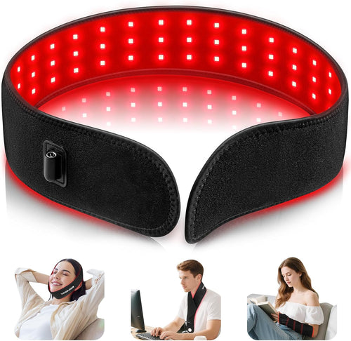 Viconor Infrared light therapy | Near Infrared Light Therapy for Face Neck 15W Wearable Red Light Neck Wrap with Timer Belt for Chin Hand Wrist Knee Unisex Gift