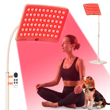 Load image into Gallery viewer, Red Light Therapy for Face and Body, Red Light Therapy for Face Lamp with Adjustable Stand 660nm Red Light&amp;850nm Near Infrared Light Therapy Device for Body LED Red Light Therapy Panel Gift(Apricot)