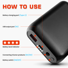 Load image into Gallery viewer, Viconor Infrared light therapy | 5,000mAh 12V Power Bank, USB-C in and Out Fast Charging Battery Pack, for The Brand Series of Products