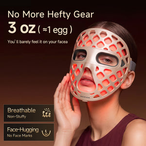 Viconor Infrared light therapy | for Face, Red Light Mask with 54 LEDs 4-in-1 Chip Infrared Red Light Therapy Mask with 2600mAh Rechargeable, Breathable Portable