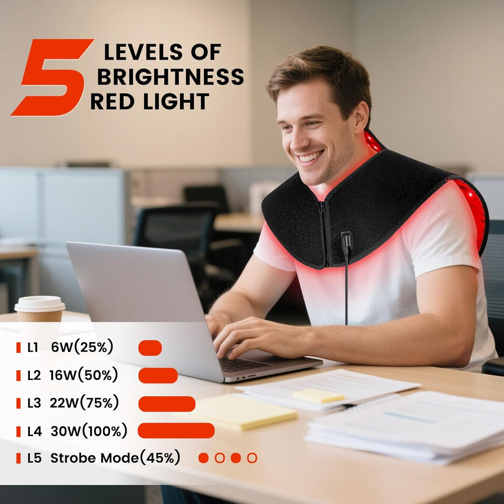 Viconor Infrared light therapy | for Neck and Shoulder, Infrared Light Therapy for Body at Indoor, Pain Relief, 194-LED, 660nm & 850nm, 30W High Power