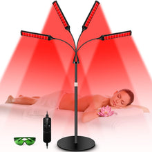 Load image into Gallery viewer, Red Light Therapy Lamp,4 Head Infrared Light Therapy for Body Device with Adjustable Stand-660nm Red Light＆850nm Near Infrared Light Therapy Device for Face,Body,Pain,Skin at Home