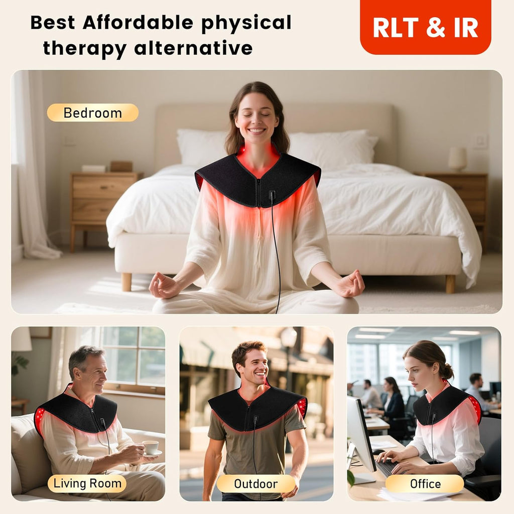 Viconor Infrared light therapy | for Neck and Shoulder, Infrared Light Therapy for Body at Indoor, Pain Relief, 194-LED, 660nm & 850nm, 30W High Power
