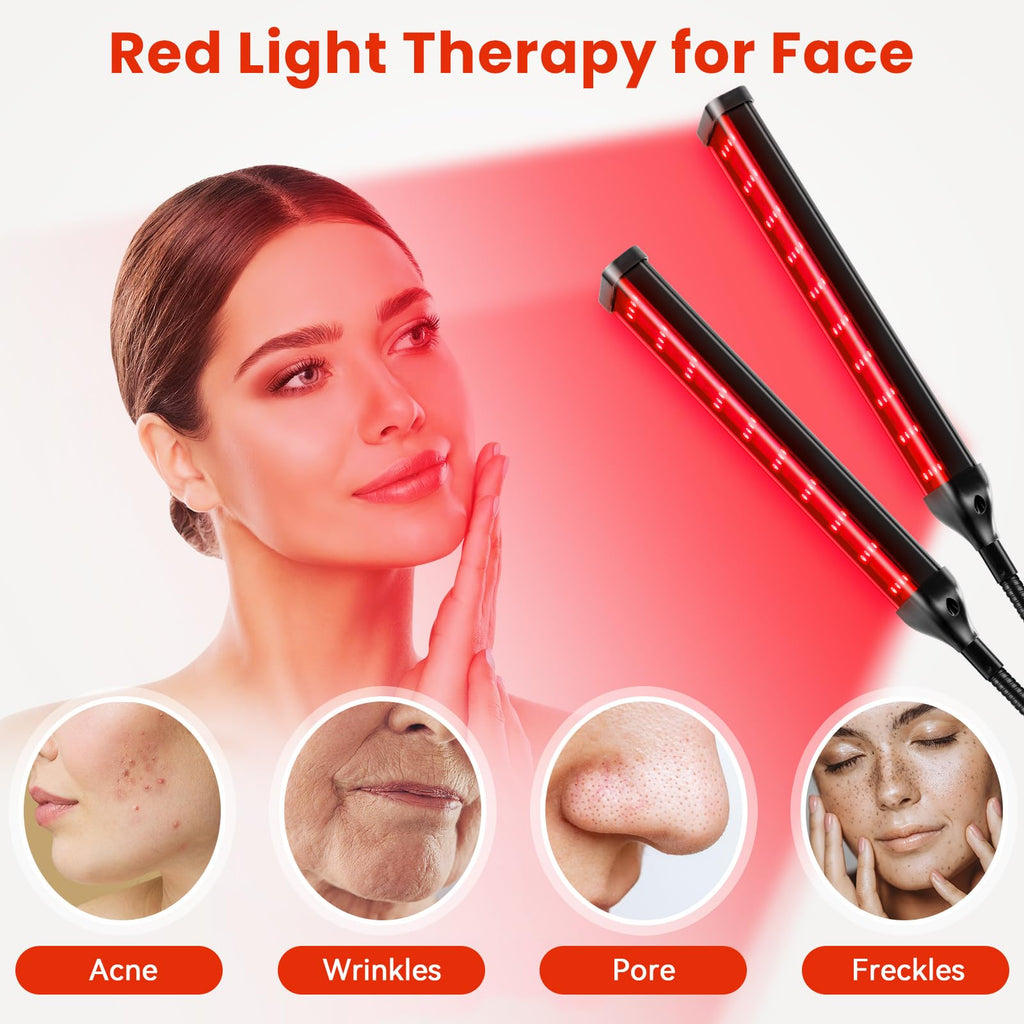 Red Light Therapy Lamp,4 Head Infrared Light Therapy for Body Device with Adjustable Stand-660nm Red Light＆850nm Near Infrared Light Therapy Device for Face,Body,Pain,Skin at Home