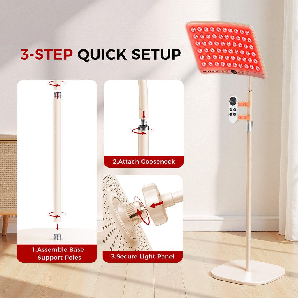 Red Light Therapy for Face and Body, Red Light Therapy for Face Lamp with Adjustable Stand 660nm Red Light&850nm Near Infrared Light Therapy Device for Body LED Red Light Therapy Panel Gift(Apricot)