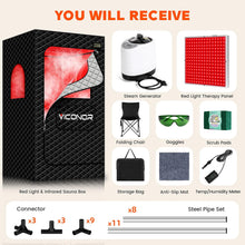 Load image into Gallery viewer, Viconor Infrared light therapy | Infrared Sauna Box, Portable Steam Infrared Sauna Tent