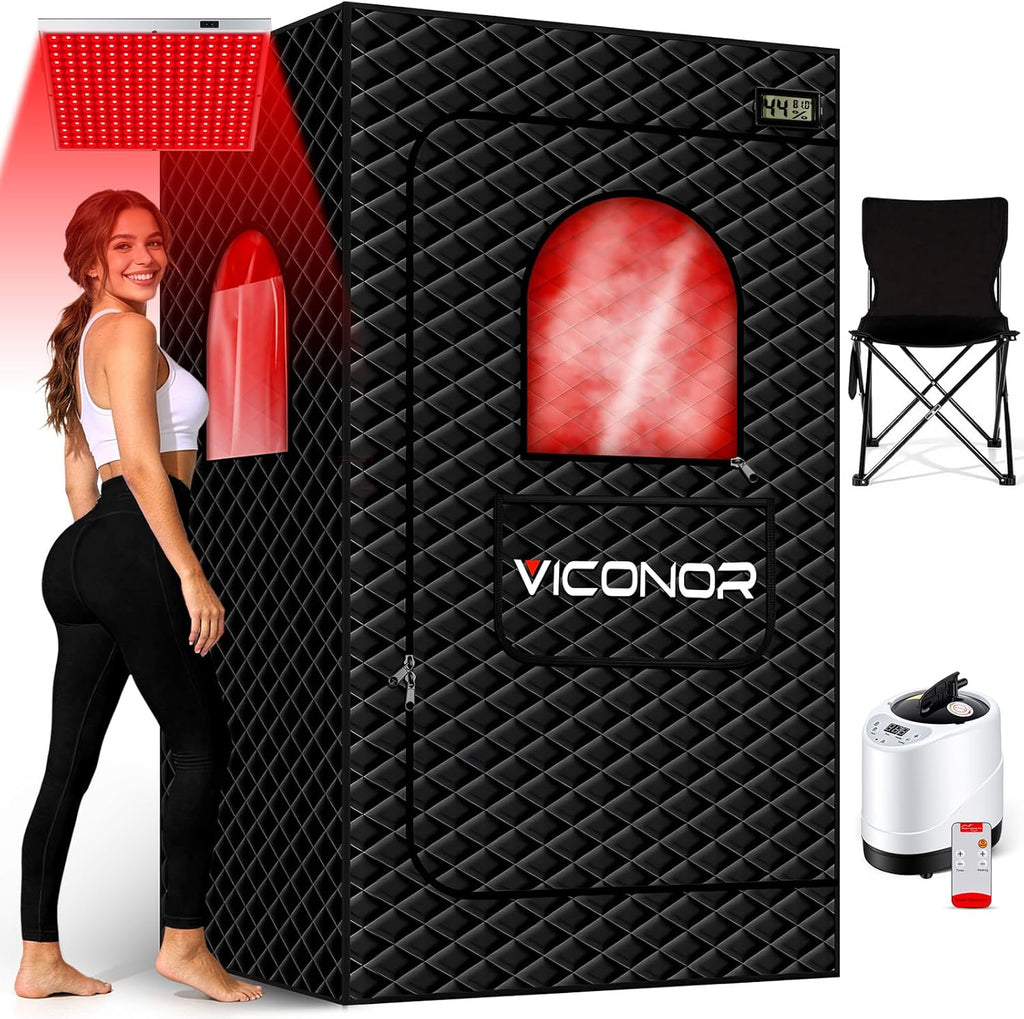 Viconor Infrared light therapy | Infrared Sauna Box, Portable Steam Infrared Sauna Tent