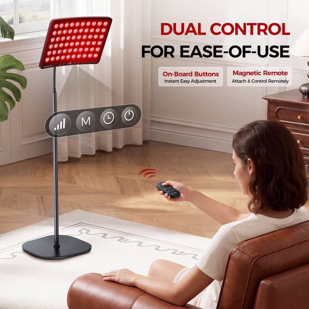 Red Light Therapy for Face and Body, Red Light Therapy for Face Lamp with Adjustable Stand 660nm Red Light&850nm Near Infrared Light Therapy Device for Body LED Red Light Therapy Panel Gift(Black)
