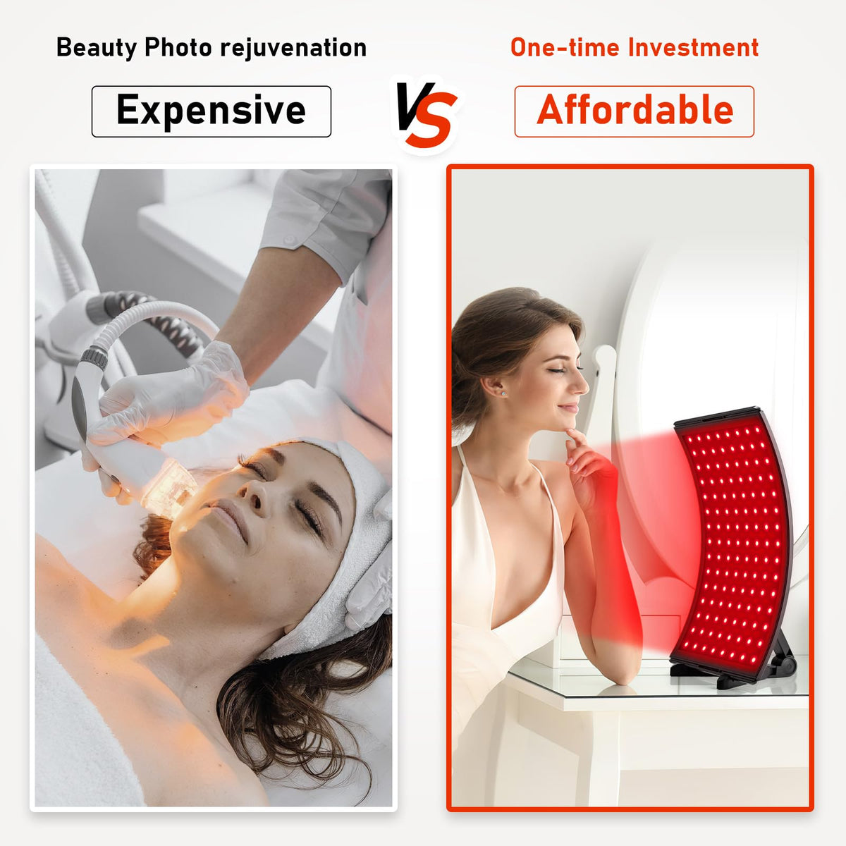 Tuohun Rood lichttherapie voor lichaam en gezicht | 150 LED's met dubbele golflengte (660nm rood en 850nm infrarood) lamp met verstelbare standaard | Full Body huidverjonging, spierontspanning