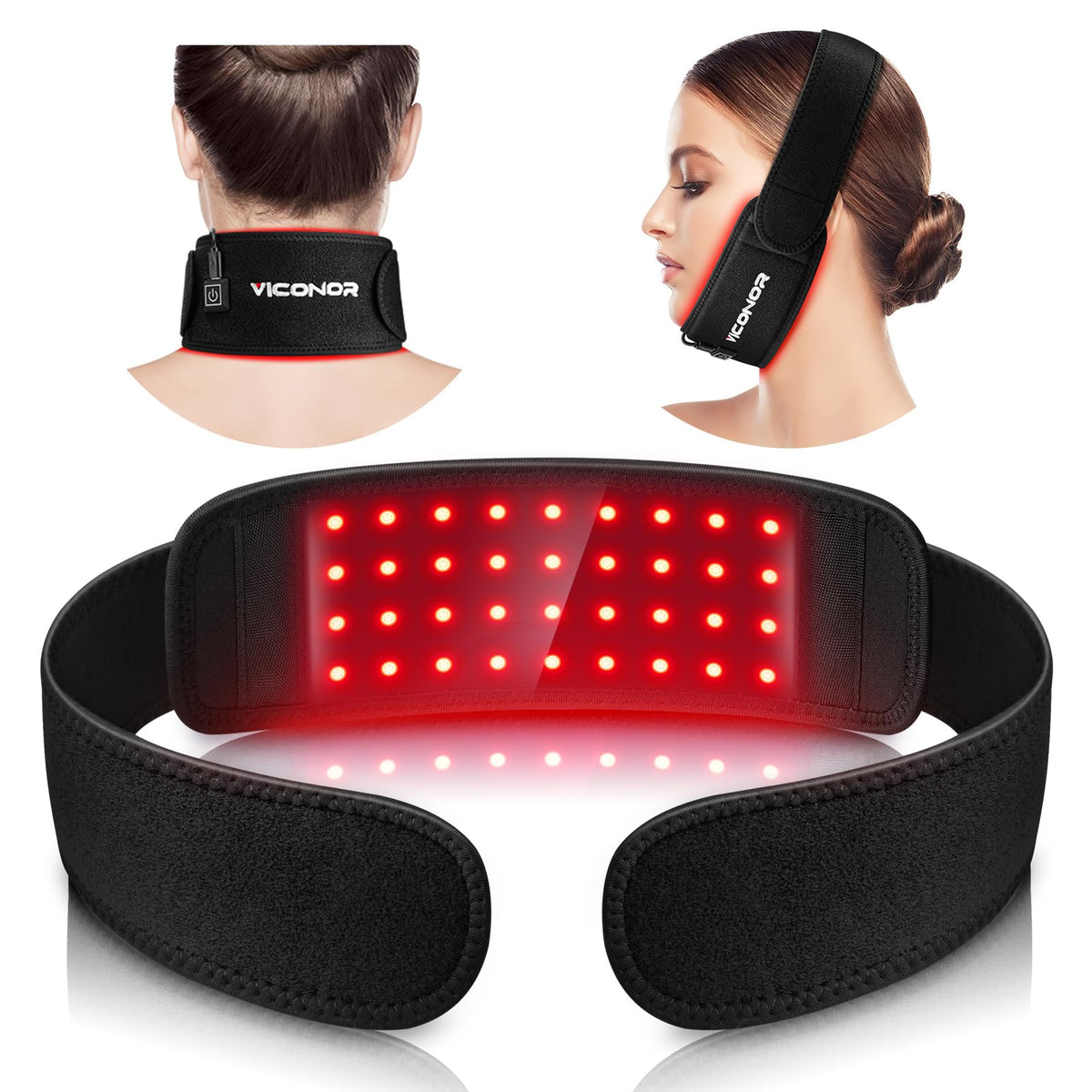 Red Light Therapy Belt for Neck, Near Infrared Light Therapy Belt Wear