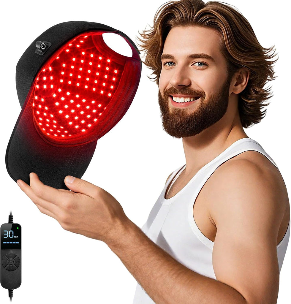 Viconor Infrared light therapy | Laser Hair Growth Cap, Red Light theray for Hair, Deep Black Cap