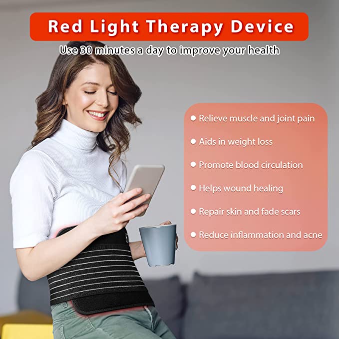 Red Light Therapy Belt Near Infrared Light Therapy for Body Pain Relief
